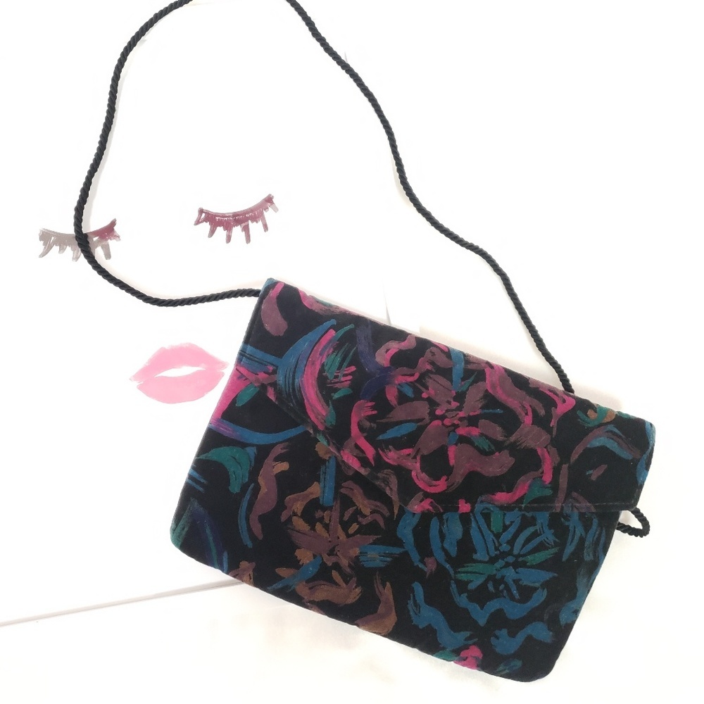 4for$25 Vintage Abstract Brushstroke Velvet Purse